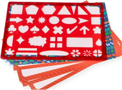 Stencils & Pencils Wallet - Letters Shapes Numbers