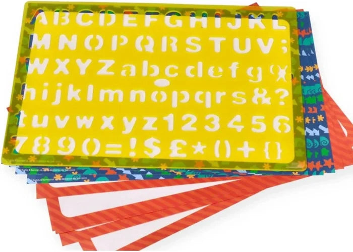 Stencils & Pencils Wallet - Letters Shapes Numbers