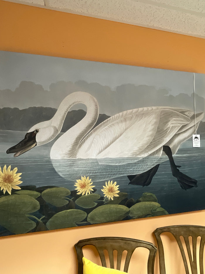 SWAN PRINTED ON FABRIC WALL ART