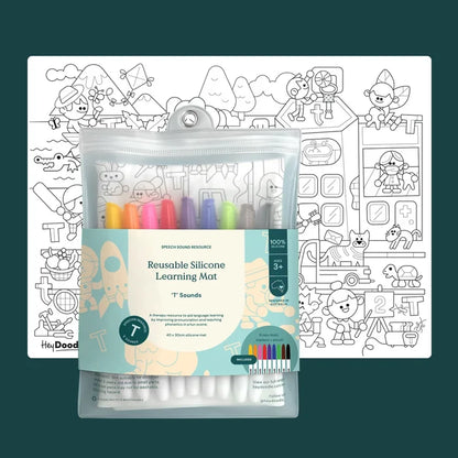'T' Sounds Speech Therapy Colouring & Doodle Mat