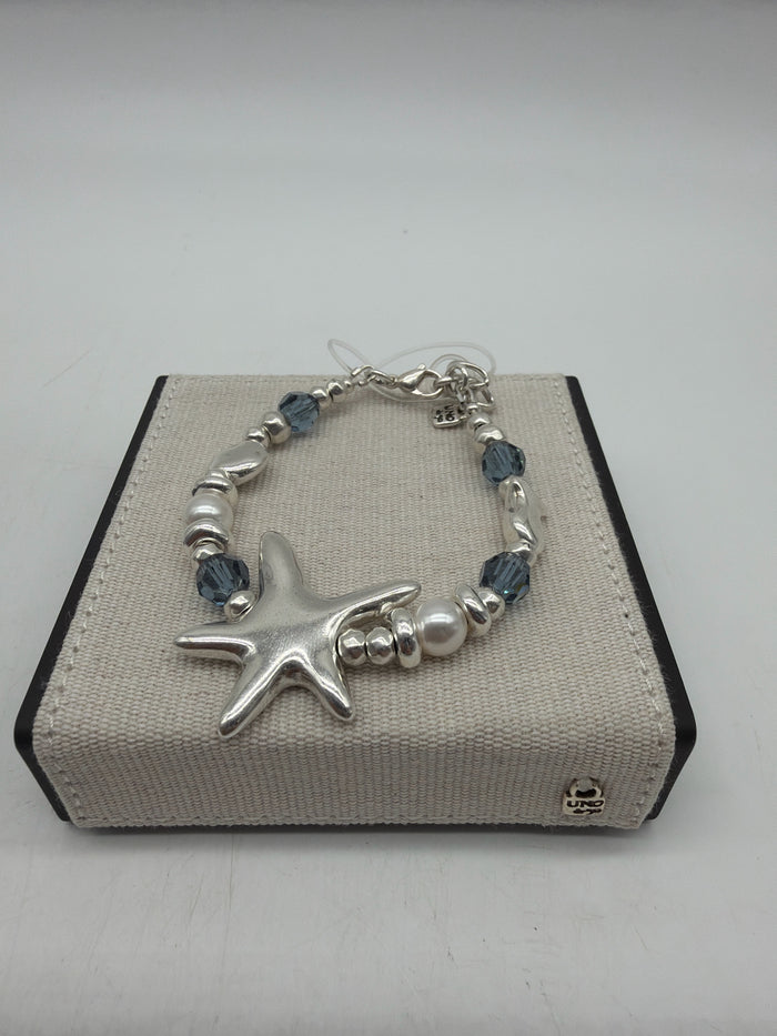 UNO DE 5O STAR BLUE BRACELET SILVER SIZE M